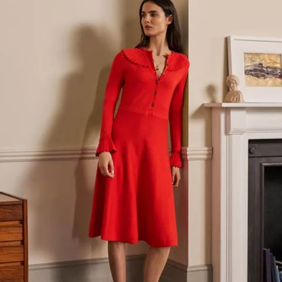 Boden Dresses & Skirts - Boden Abercorn sweater knit collared skater dress